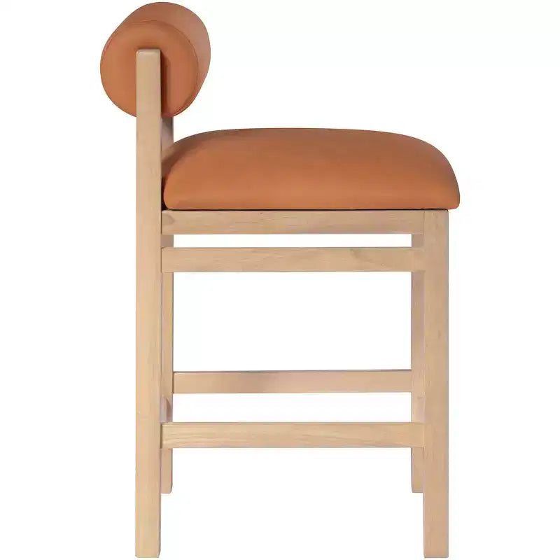 Vegan Leather Upholstered Counter Stool