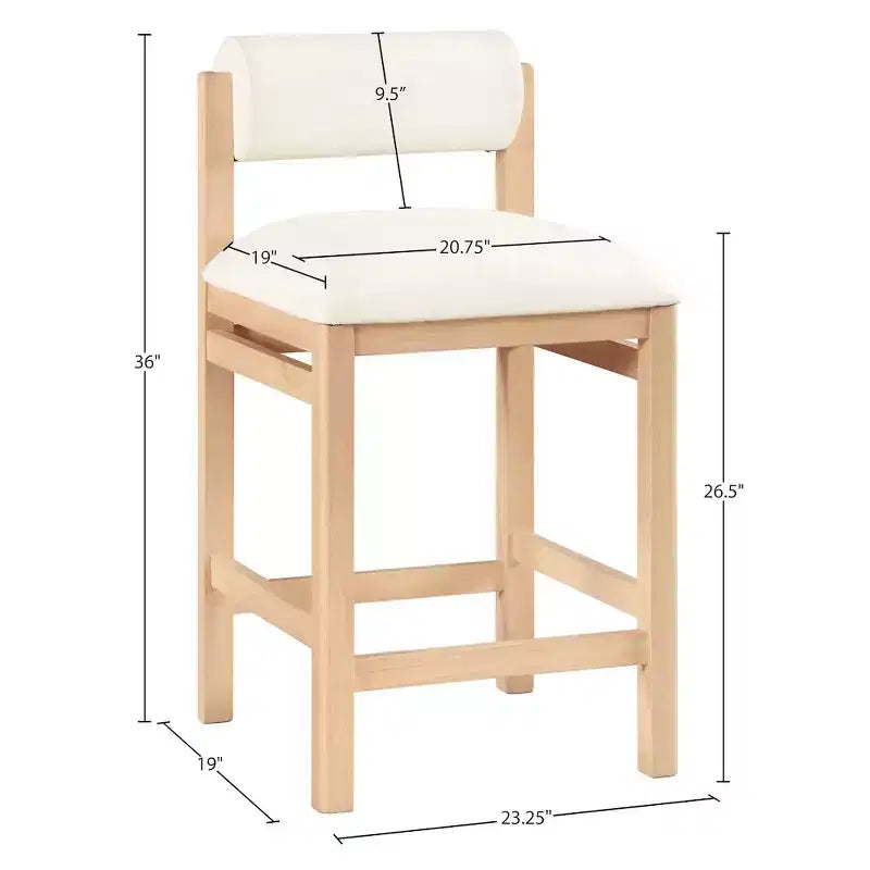 Vegan Leather Upholstered Counter Stool