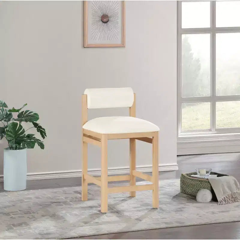 Vegan Leather Upholstered Counter Stool