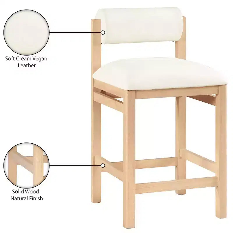 Vegan Leather Upholstered Counter Stool