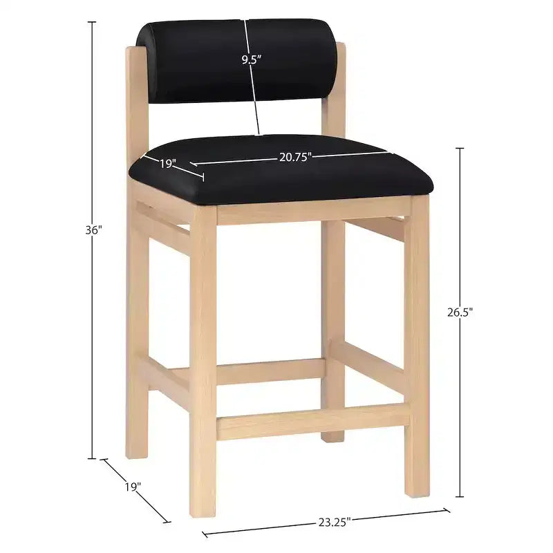 Vegan Leather Upholstered Counter Stool