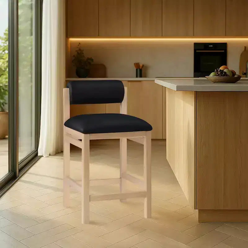 Vegan Leather Upholstered Counter Stool