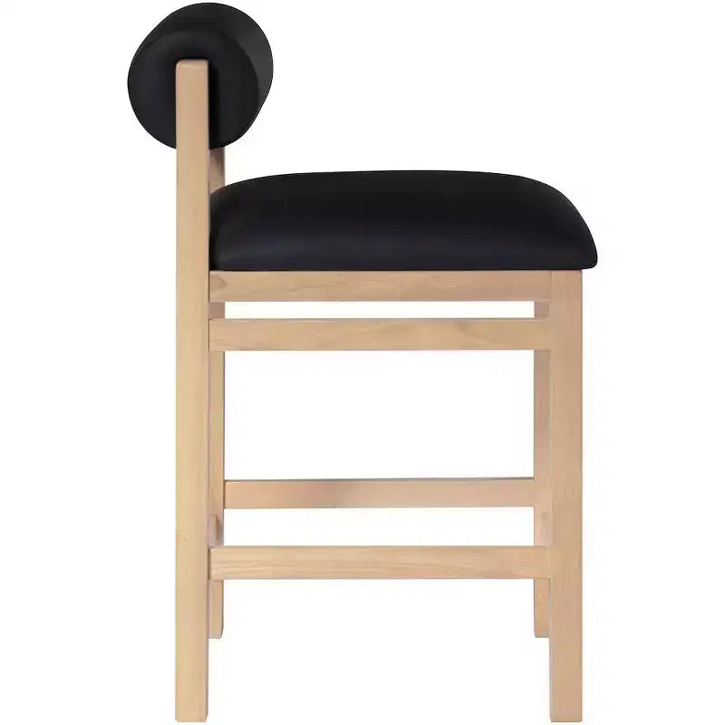 Vegan Leather Upholstered Counter Stool