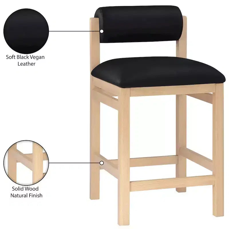 Vegan Leather Upholstered Counter Stool