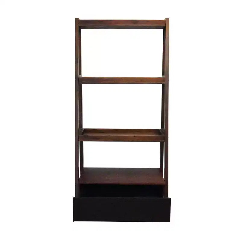 Modern 68" Acacia Wood Ladder Shelf