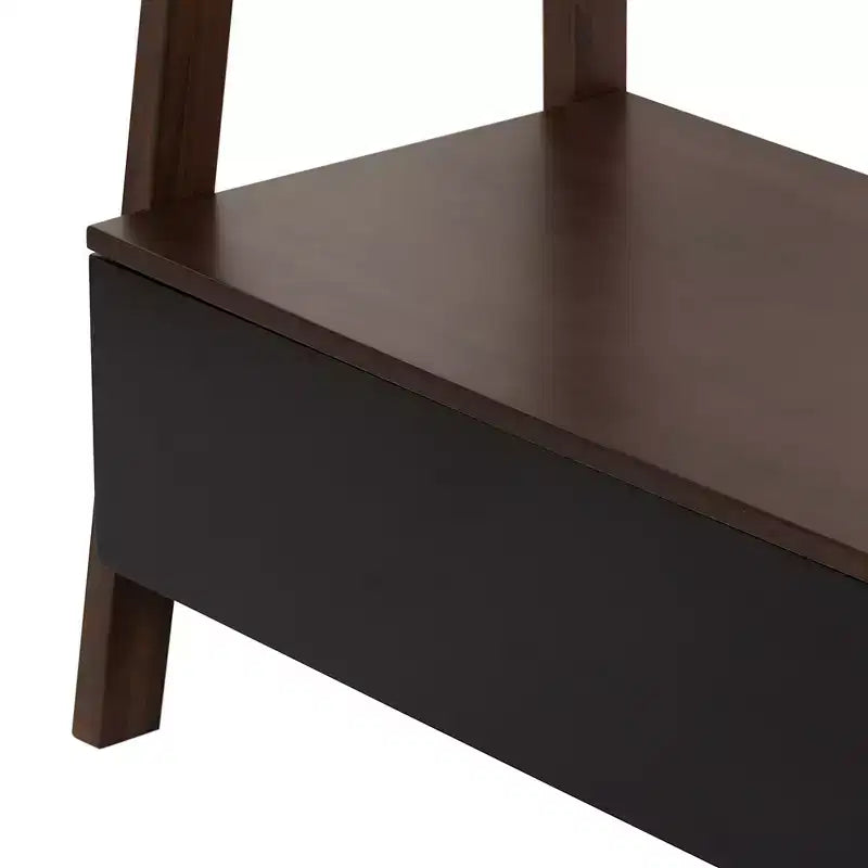 Modern 68" Acacia Wood Ladder Shelf