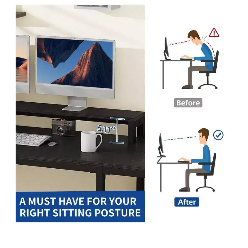 65" L-Shaped Desk with Lift Top Corner Computer Desk, Office Desk with File Drawer for Home Office