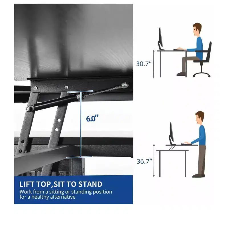 65" L-Shaped Desk with Lift Top Corner Computer Desk, Office Desk with File Drawer for Home Office