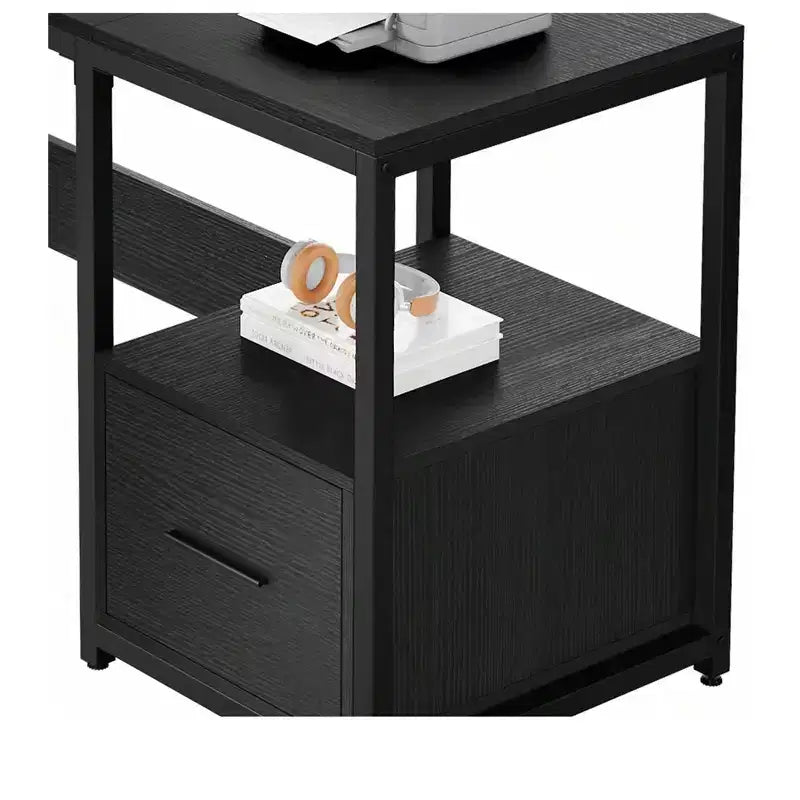 65" L-Shaped Desk with Lift Top Corner Computer Desk, Office Desk with File Drawer for Home Office