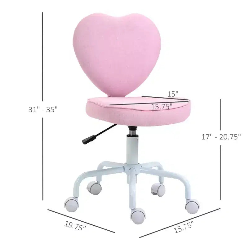 Heart Love Shaped Back Design Office Chair with Adjustable Height