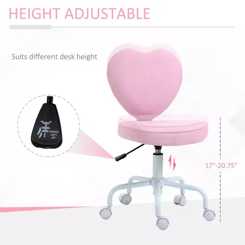 Heart Love Shaped Back Design Office Chair with Adjustable Height