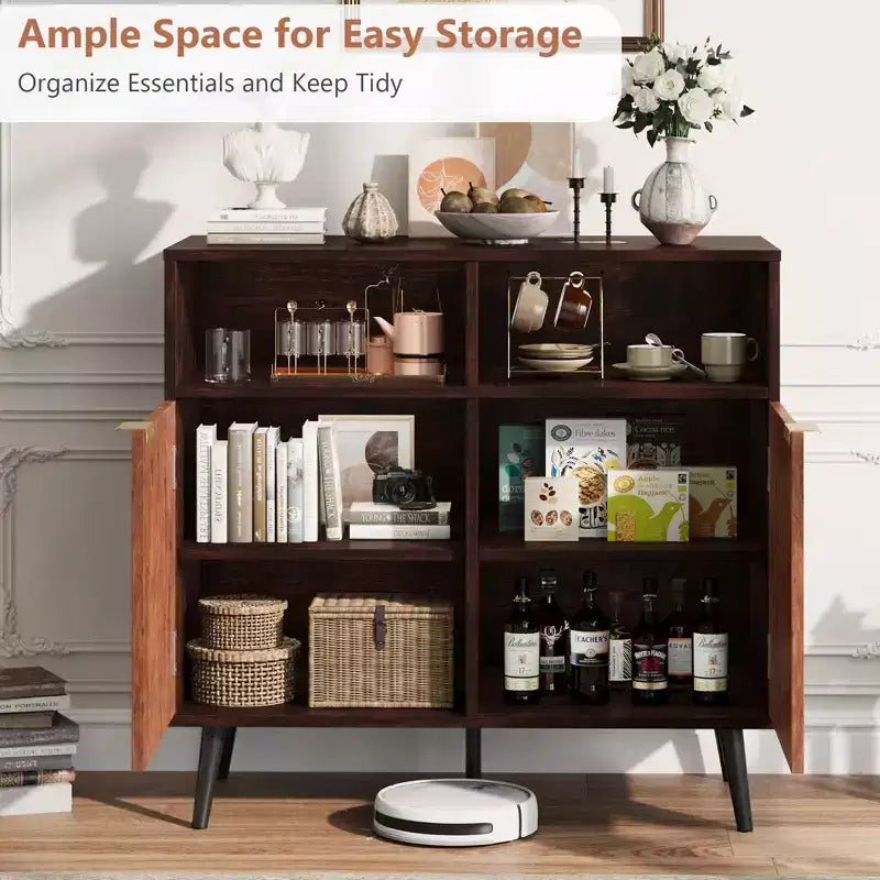 Kitchen Sideboard Storage Cabinet Shefeng Vintage Wooden Sideboard Features open shelving Ideal for hallways and entryways
