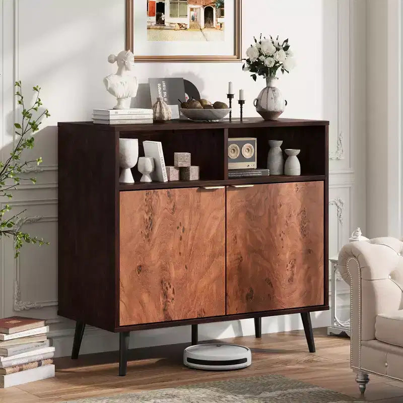Kitchen Sideboard Storage Cabinet Shefeng Vintage Wooden Sideboard Features open shelving Ideal for hallways and entryways