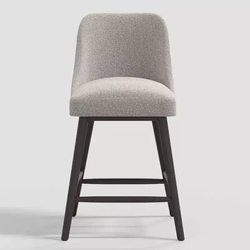 27" Geller Counter Height Barstool with Footrest Gray Boucle