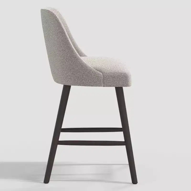 27" Geller Counter Height Barstool with Footrest Gray Boucle