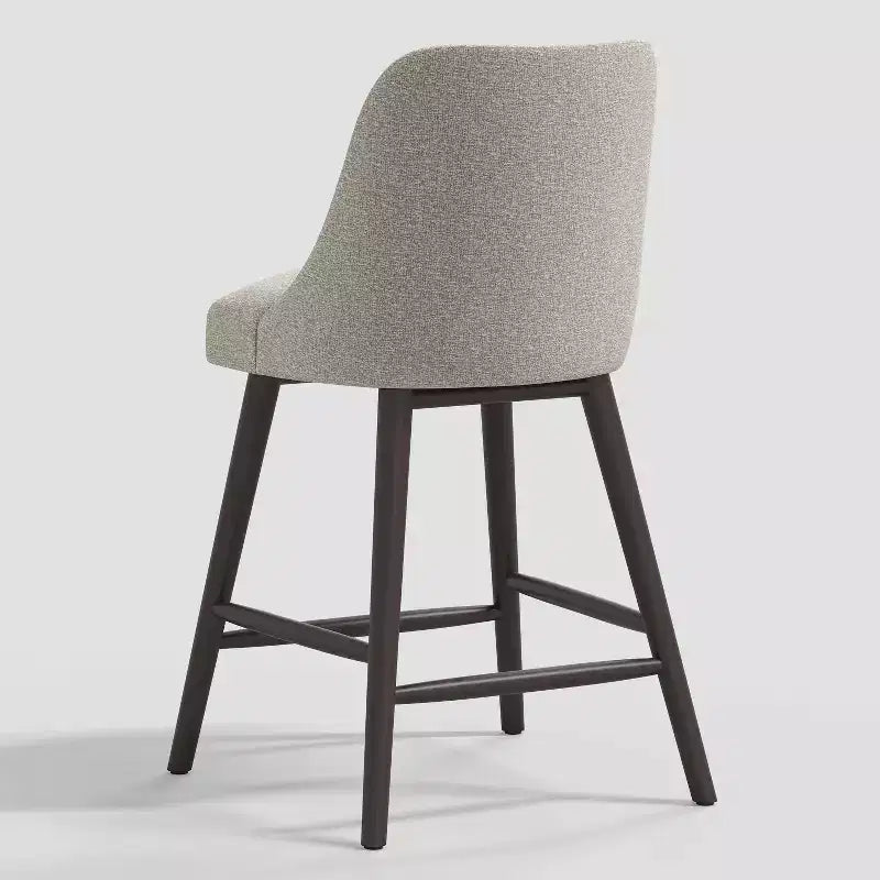 27" Geller Counter Height Barstool with Footrest Gray Boucle