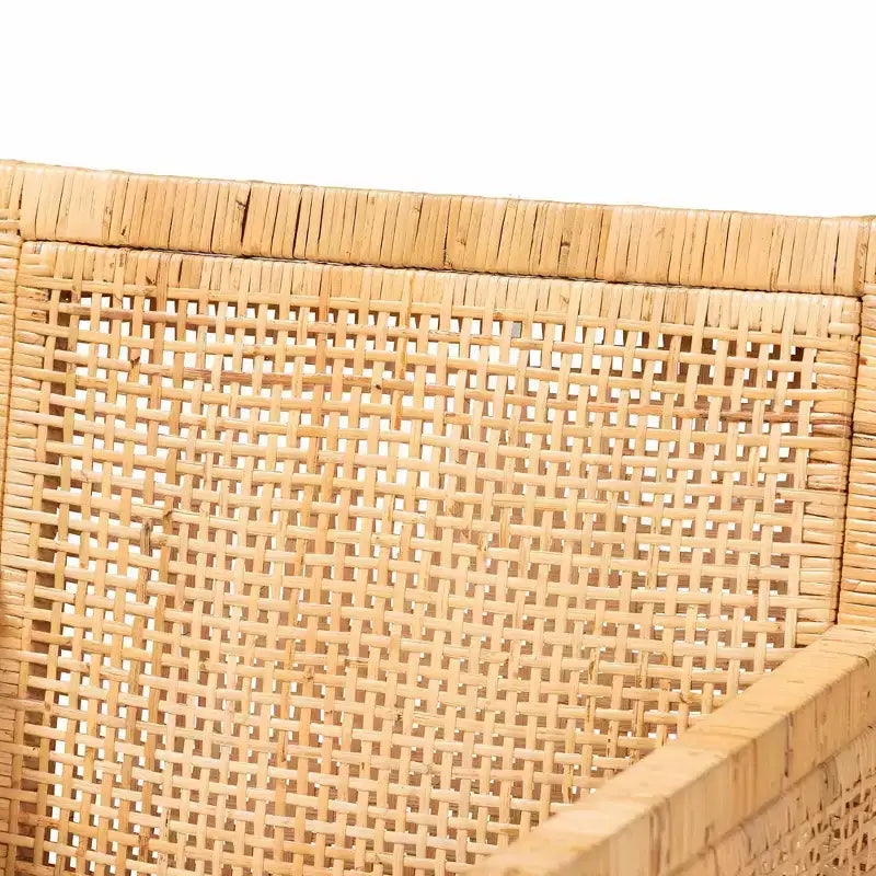 Wood and Rattan Armchair Natural/White