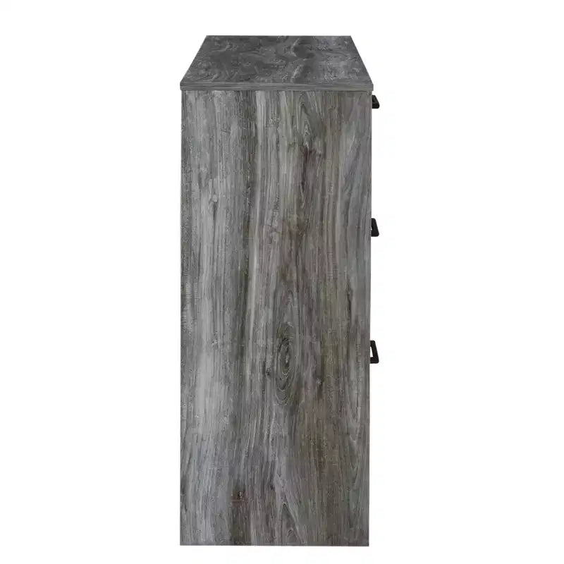 Dresser Gray, 6-Drawer Storage, Modern Handles, MDF Frame