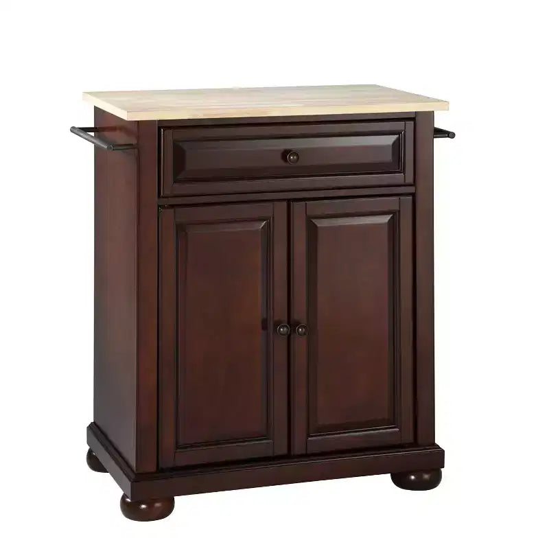 Wood Top Portable Kitchen Island/Cart