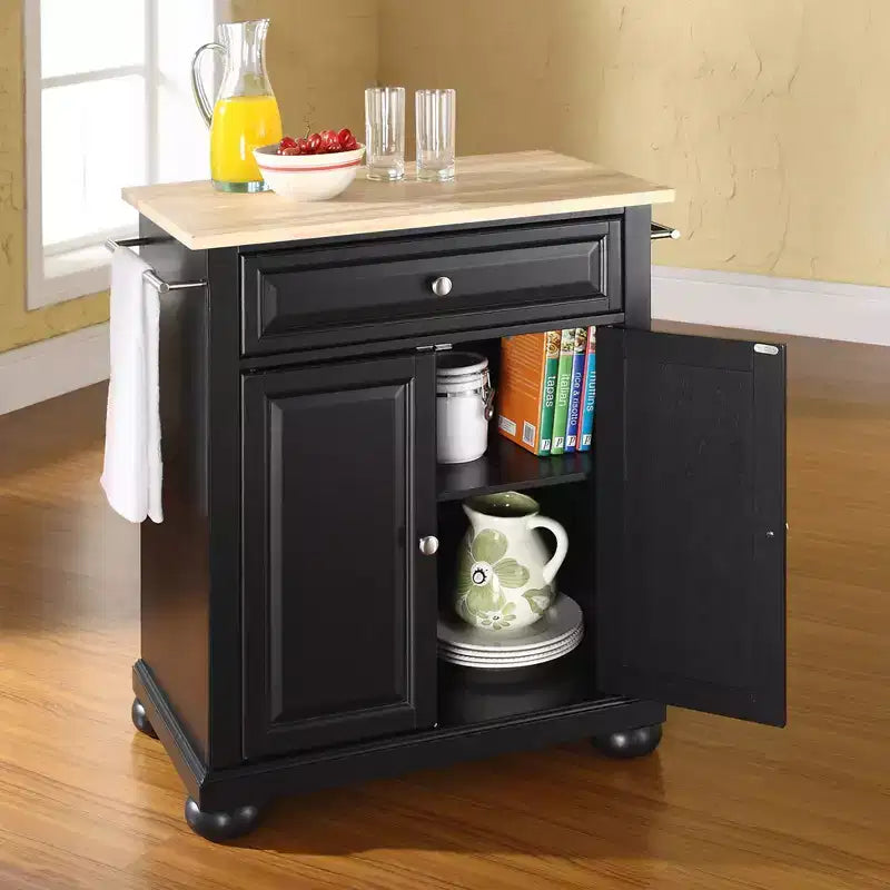 Wood Top Portable Kitchen Island/Cart