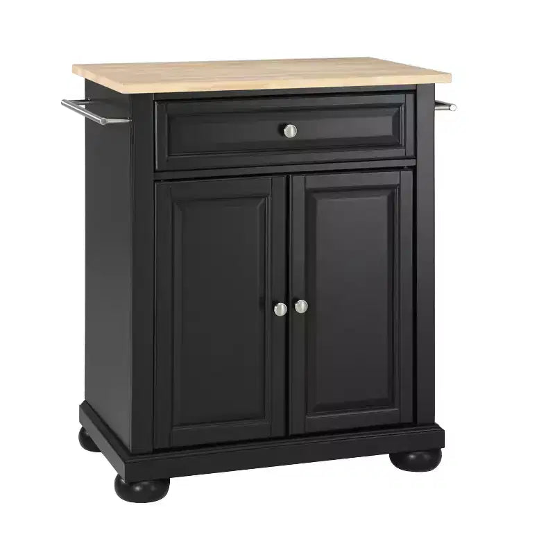 Wood Top Portable Kitchen Island/Cart