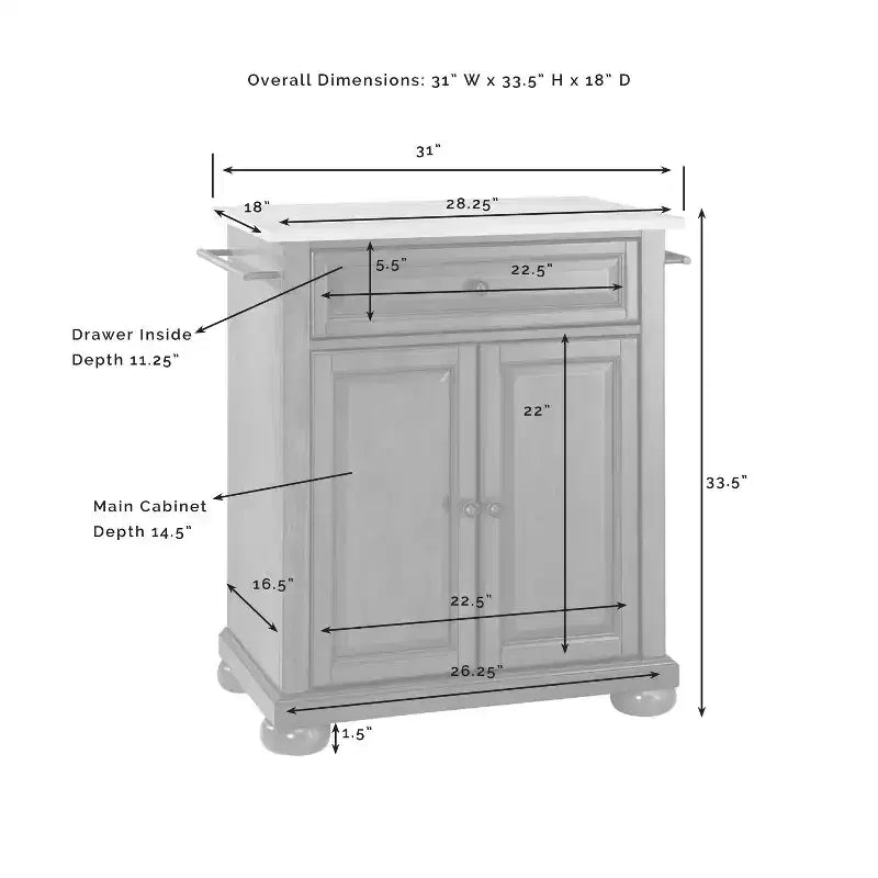 Wood Top Portable Kitchen Island/Cart