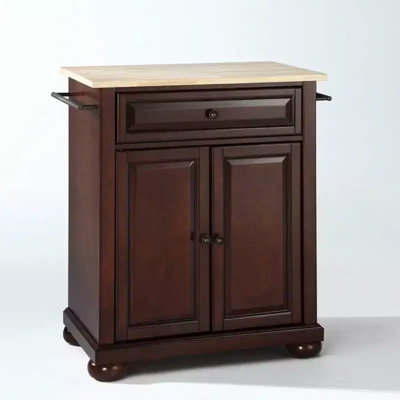 Wood Top Portable Kitchen Island/Cart