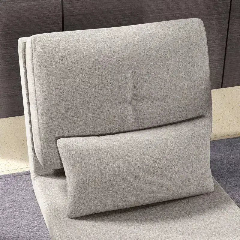 Convertible Flip Chair, Floor Lazy Sofa, Folding Upholstered Couch Bed with Adjustable Backrest, Metal Frame and Pillows for Living Room