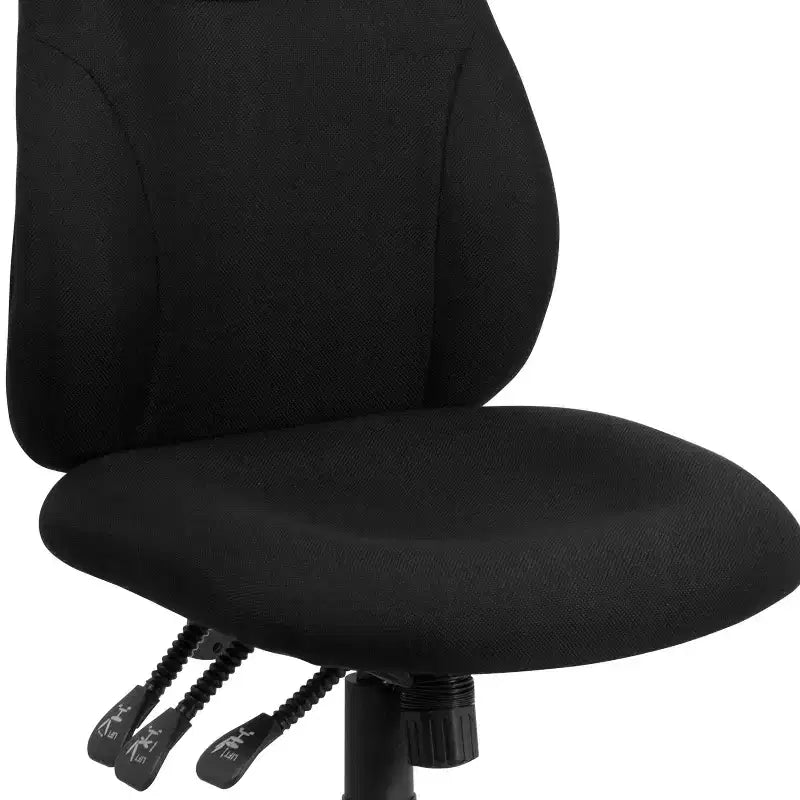 Mid-Back Black Fabric Ergonomic Task Office Chair