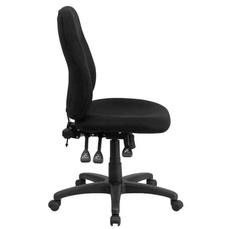 Mid-Back Black Fabric Ergonomic Task Office Chair